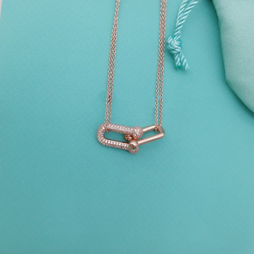 roségouden ketting#diamanten