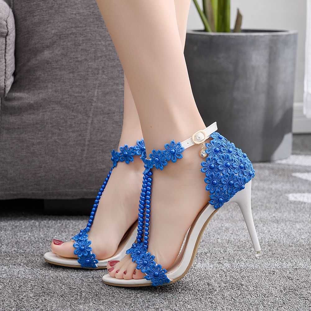 blue 9.5cm heels