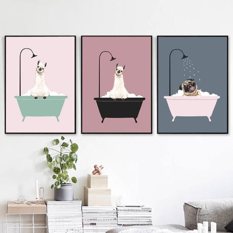 Paintings Animals Posters Bathtub Art Canvas Funny Prints Sheep Dog Poster Shower Print Nordic Wall Pictures Paintings Animals Posters Bathtub Art Canvas Funny Prints Sheep Dog Poster Shower Print Nordic Wall Pictures