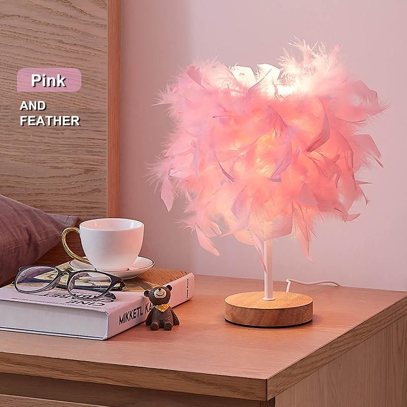 Pink Feather Warm Light No Remote
