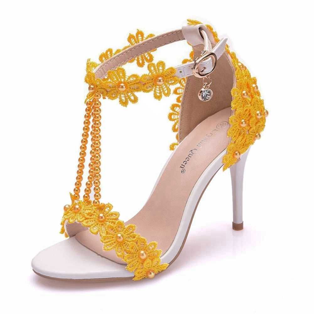 yellow 9.5cm heels