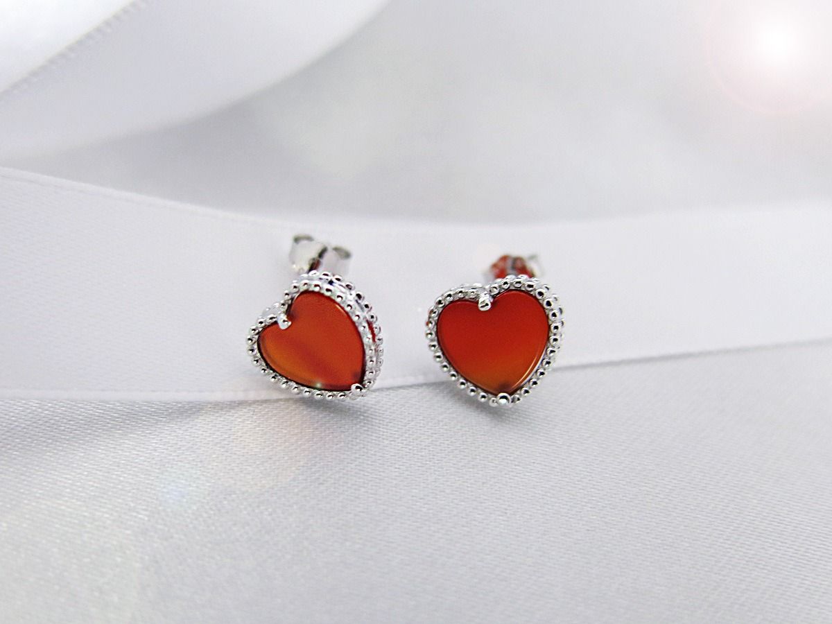 silver love earrings