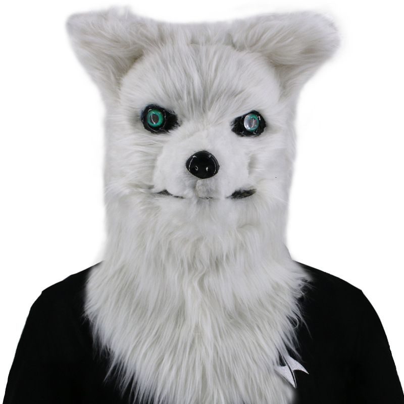 Party Masks Movable Mouth Animal Head Plush Dog Wolf Orangutan Faux Fur ...