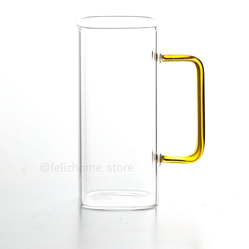 yellow square glass 400ml