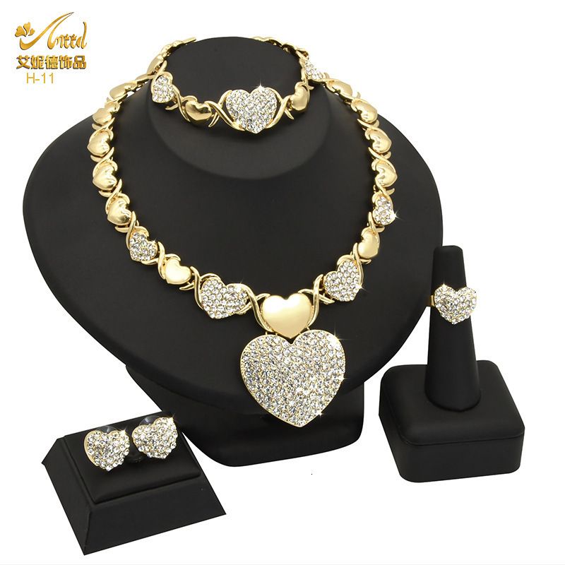 H-11 Heart Gold Plated Set