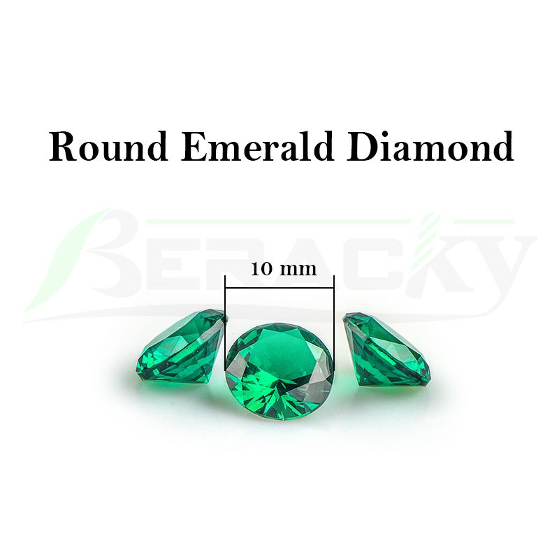 10mm Round Diamond Emerald