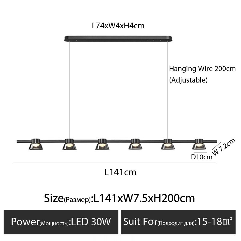 6 lichten D141cm warm licht