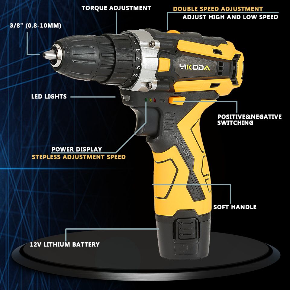 Lithium Battery Two-speed Mini Drill Cordless Screwdriver Power Tools