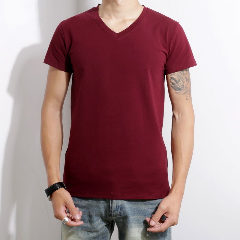 v neck red