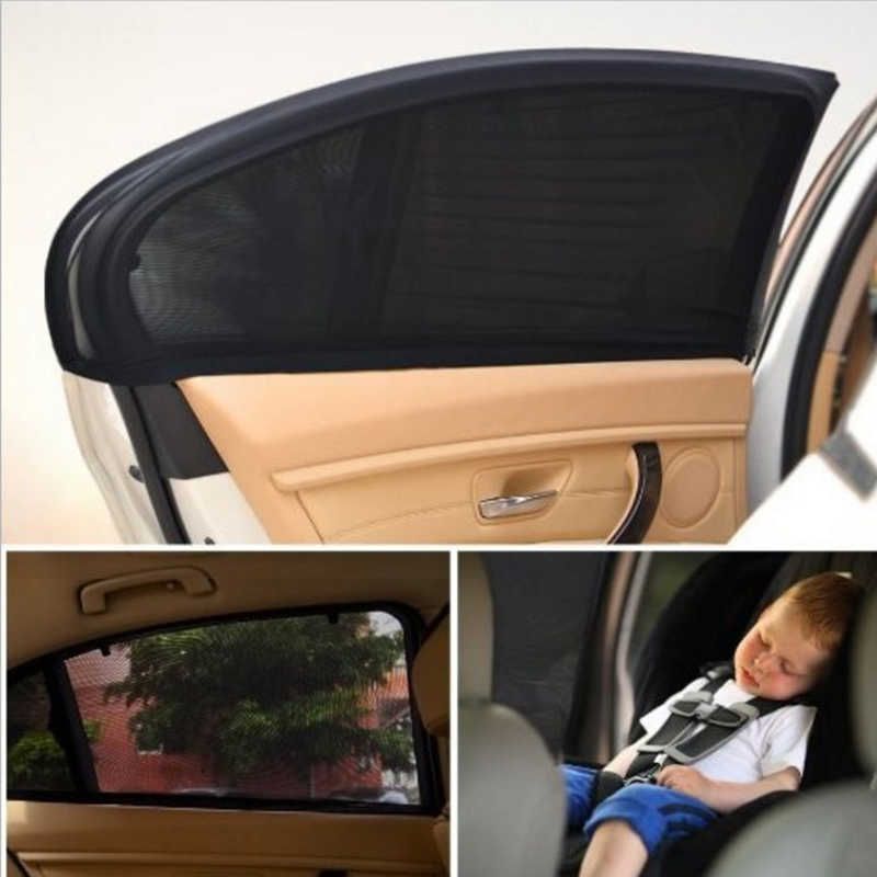 2PCS Car Side Rear Window Sun Shade UV Block Shield Mesh Cover Visor  Accessories