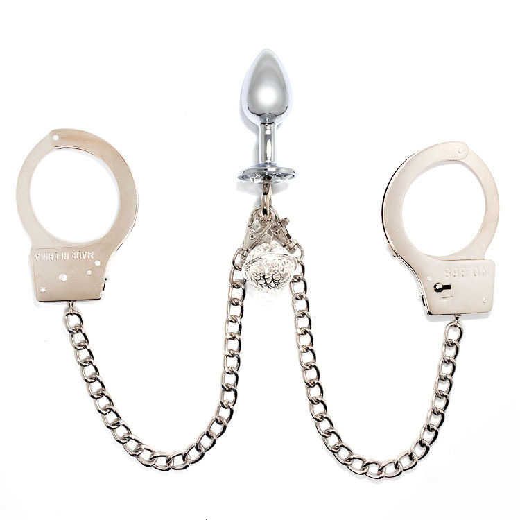 Silver Palace Bell Anal Plug + Handcuffs