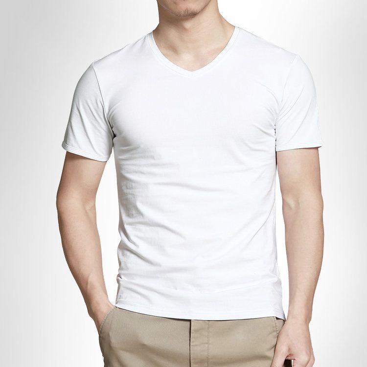 v neck white