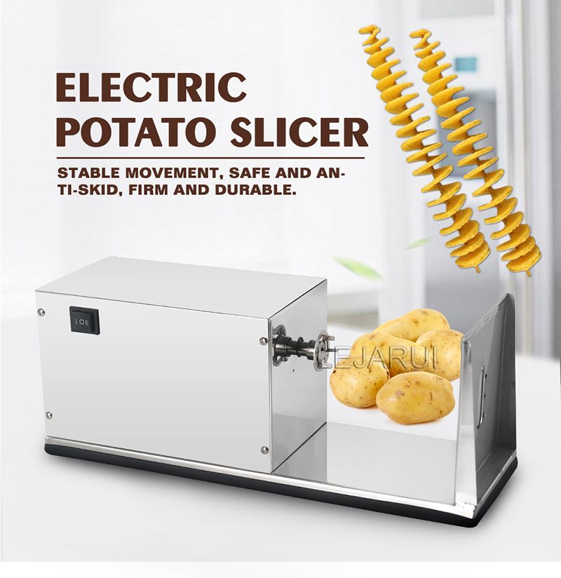 Electric Potato Twister Tornado Potato Slicer Spiral Potato Cutter With  Handle 110V