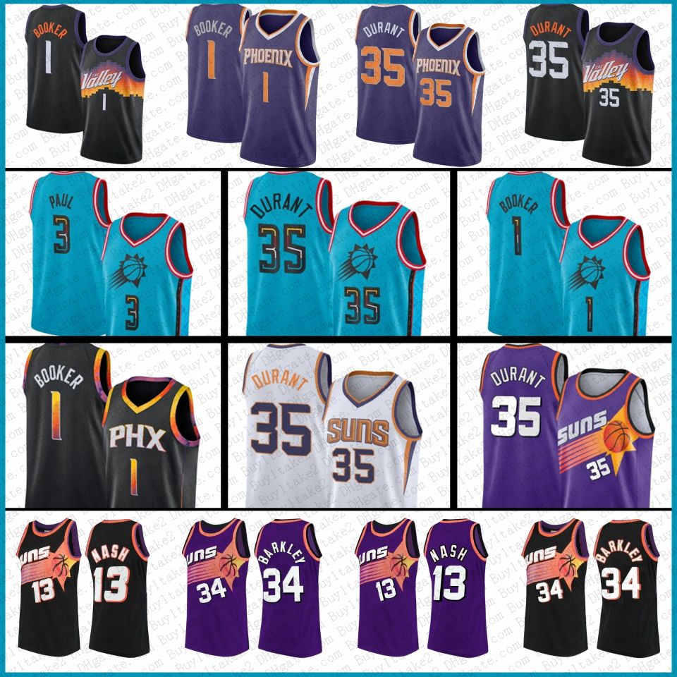 Kevin Durant Devin Booker 3 1 Basketball Jerseys Chris Paul Charles Barkley  Steve Nash Deandre Ayton 2022 2023 City Blue Edition Jersey Purple White  Retro Shirt 35 From Buy1take2, $13.68