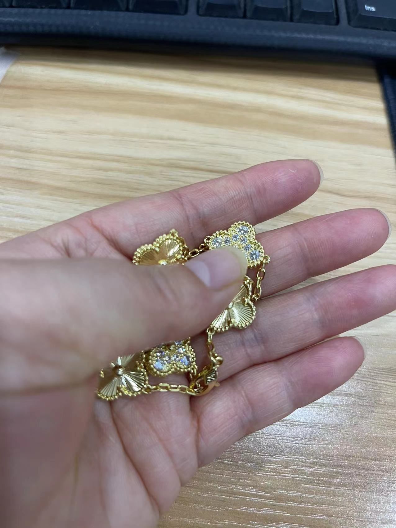 Gold Laser Diamond Bracelet