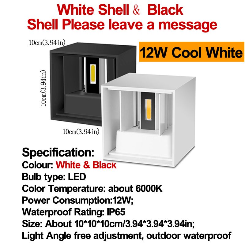 Square 6000K Cool White 12W 3,9 tum