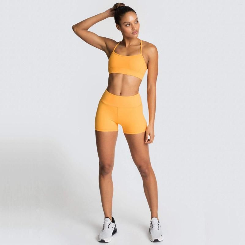 Yellow shorts Bra