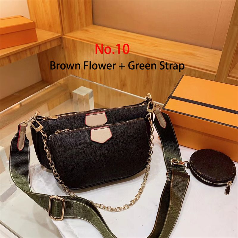 No.10 Brown Flower + Green Strap