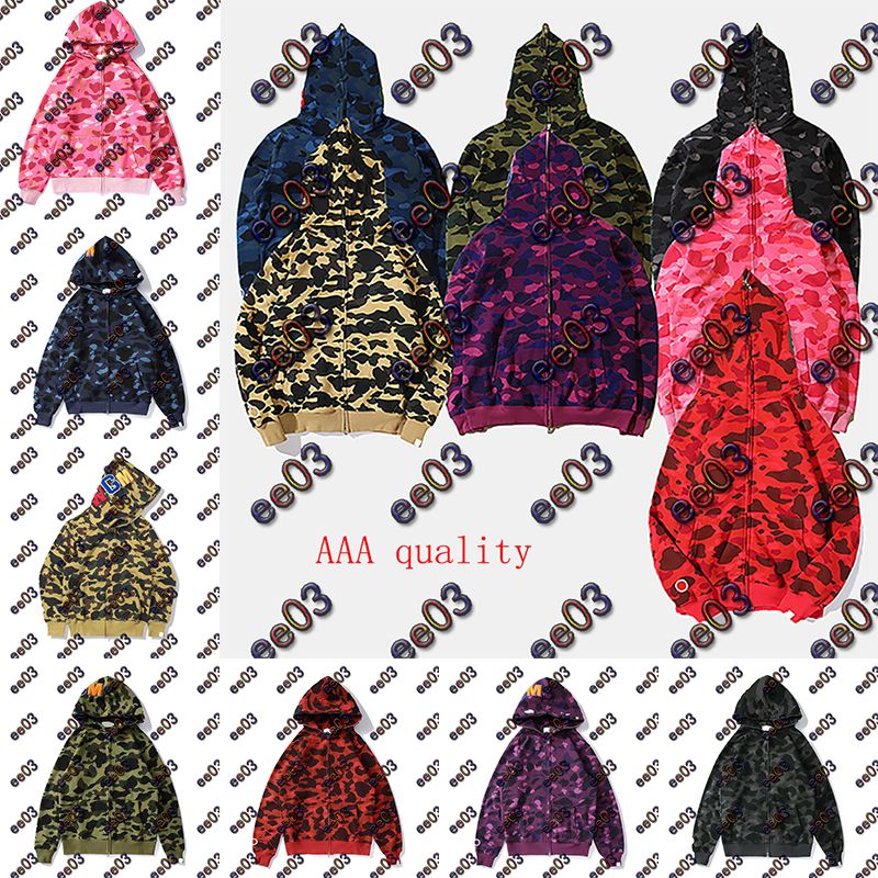 Mens Brand Hoodie Shark Quality Japanese Fashion Spring And Autumn  Camouflage Embroidered Ape Cotton Hoodie Size M 3XL From Ee03, $40.08