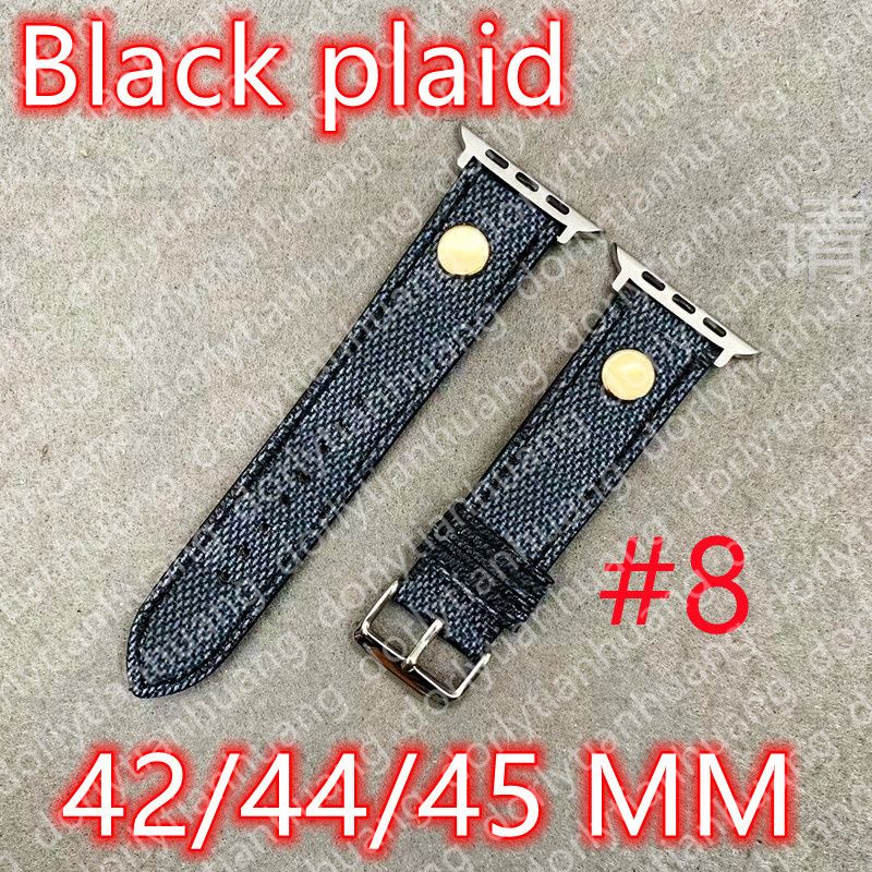 Plaid noir # 8 42/44/45/49 mm + V logo