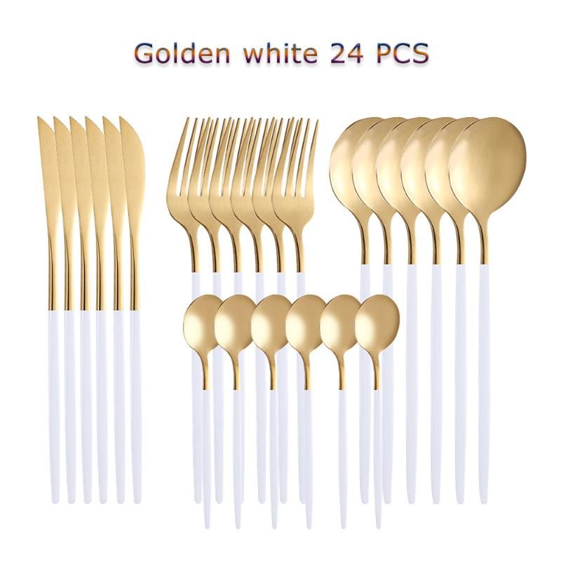 24pcs Golden White