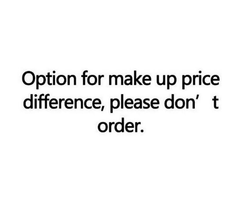 Make up for price difference