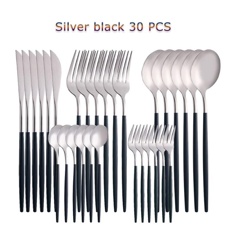 30pcs Silver Black