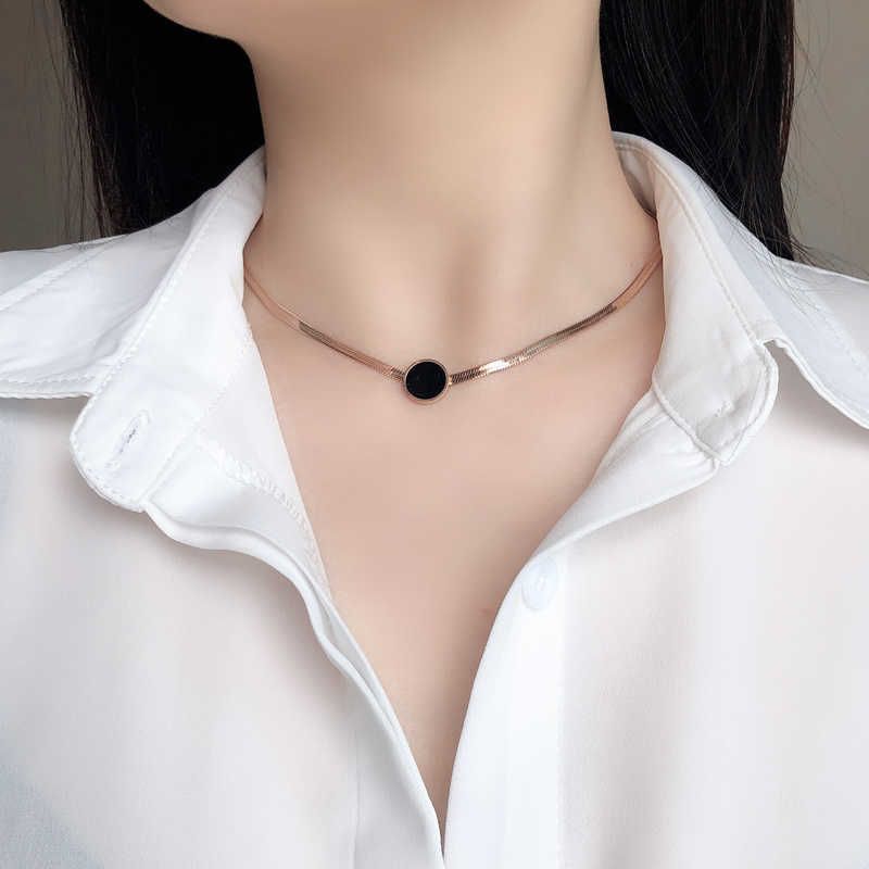 WEJA】Korean version of simple and versatile love necklace