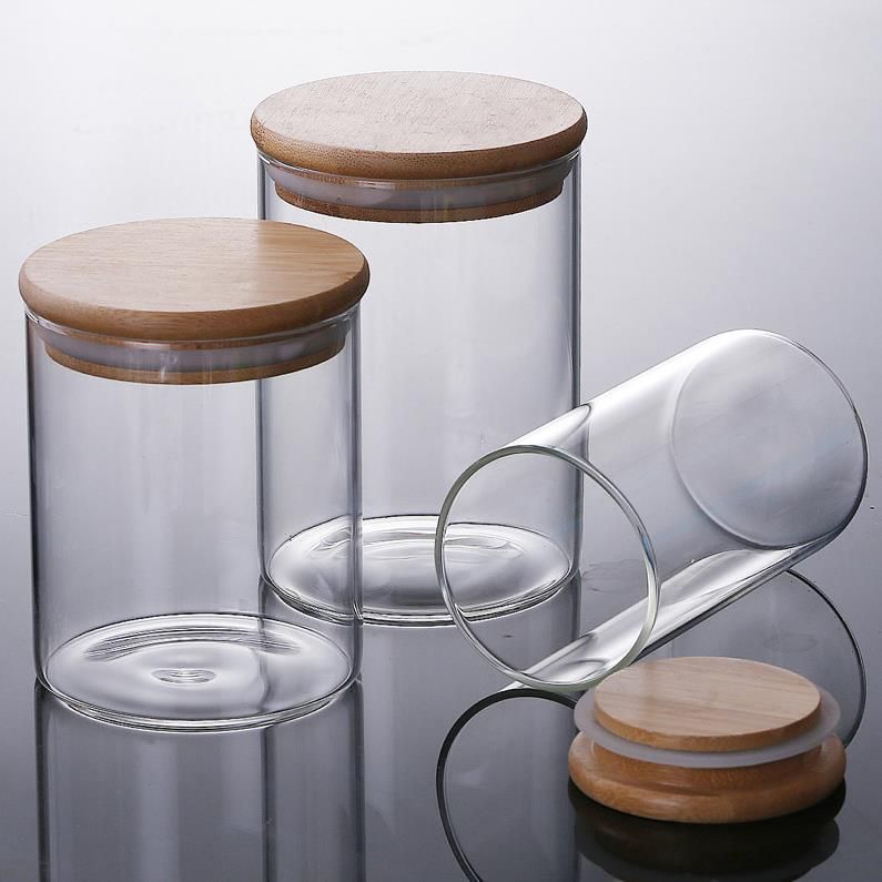 50ml 100ml 150ml borosilicate Glass Jar With Bamboo Lid factory