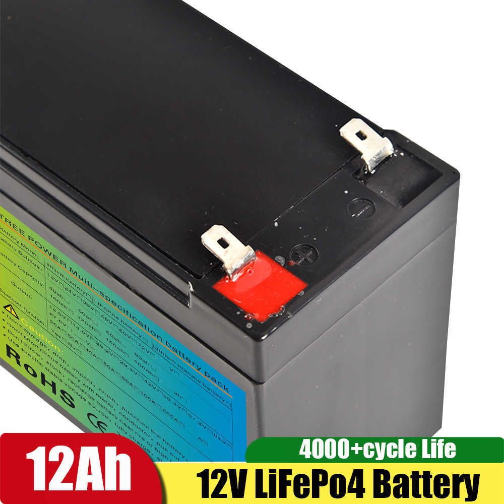 12V 12Ah LiFePo4 Battery Pack Lithium Iron Phosphate Battery Built-in BMS  12V 24V LiFePO4 Battery for Kid Scooter Boat Motor