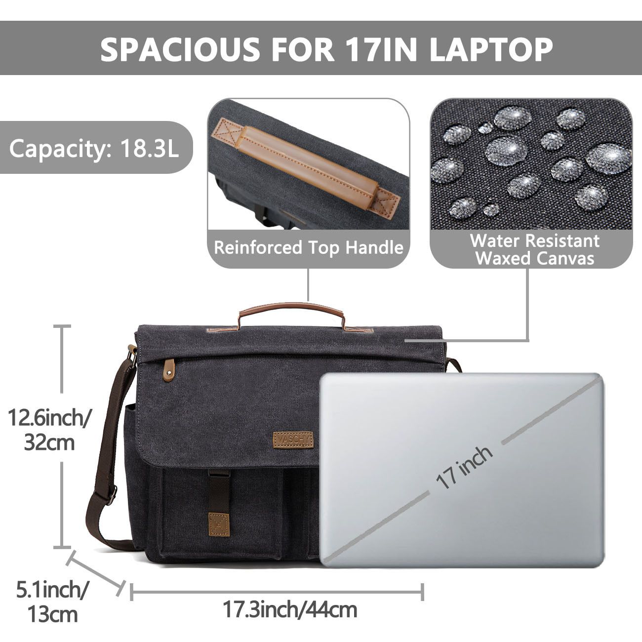 Waxed Canvas Briefcases VASCHY Vintage Water Resistant Canvas Briefcase 14  Inch Laptop Messenger Bag For Men 230214 From Buyocean, $46.26 | DHgate.Com