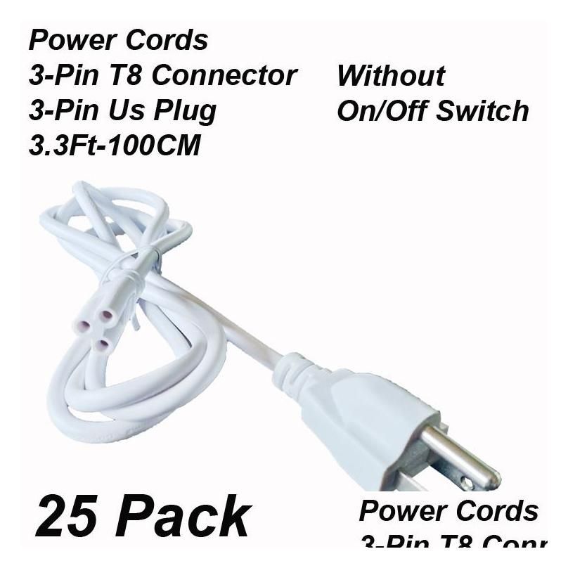 3.3Ft 3Pin Power Cords Without Switch