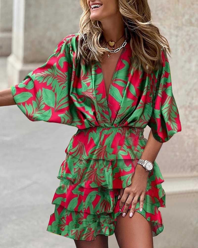 red green floral