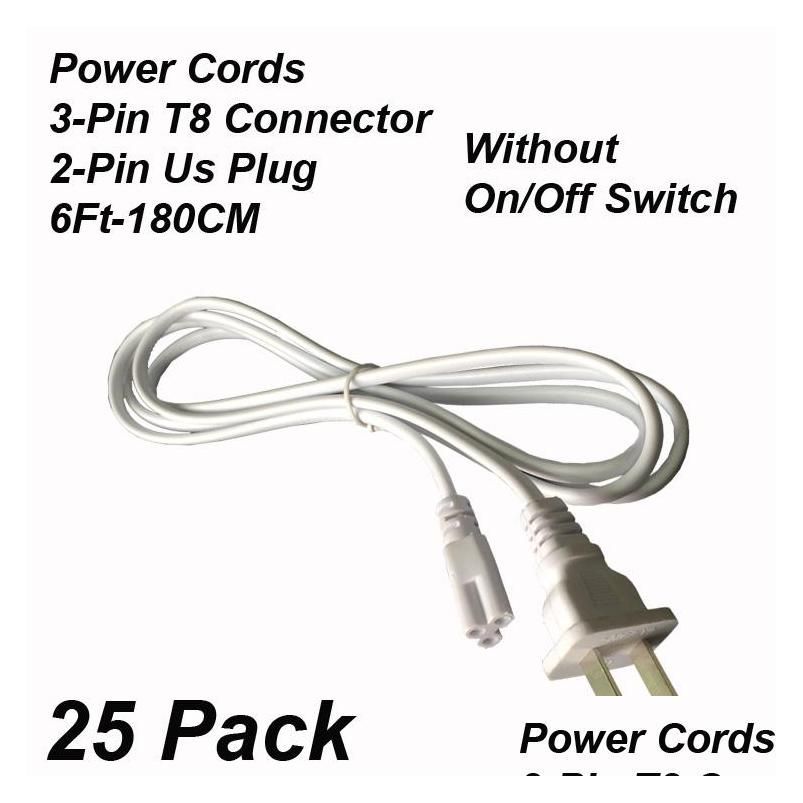 2-Pin 6Ft Power Cords Without Switch