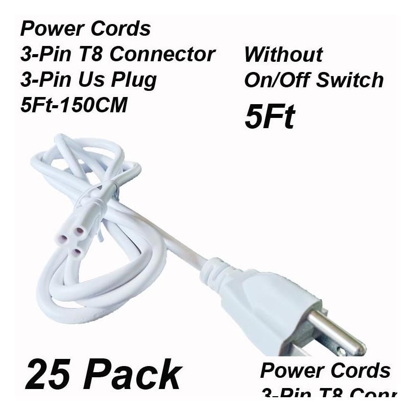 3Pin 5Ft Power Cords Without Switch