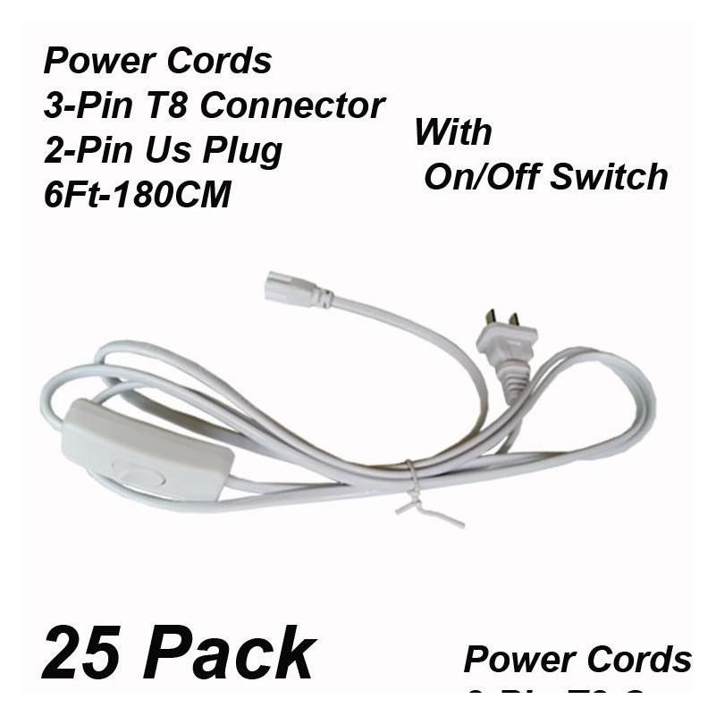 2-Pin 6Ft Power Cords With Switch