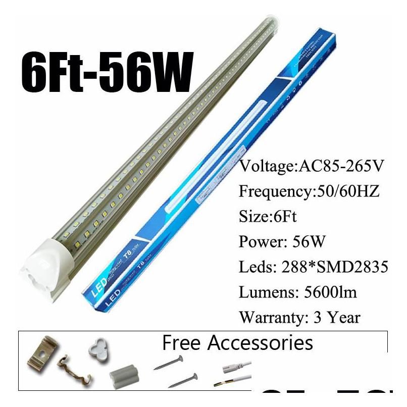 6 قدم 56W V أنبوب LED على شكل