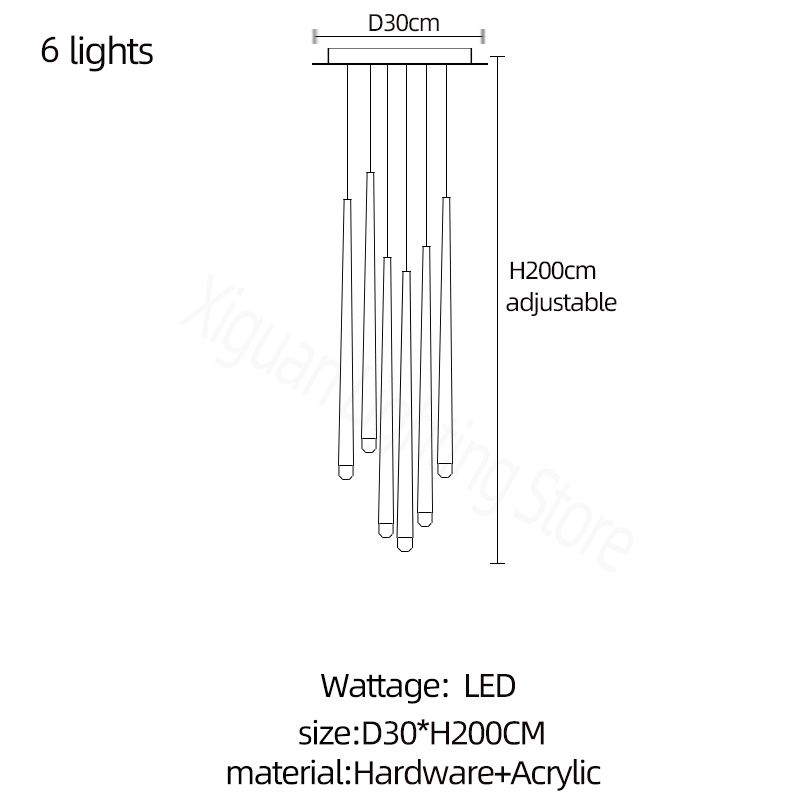 6 lights white light black