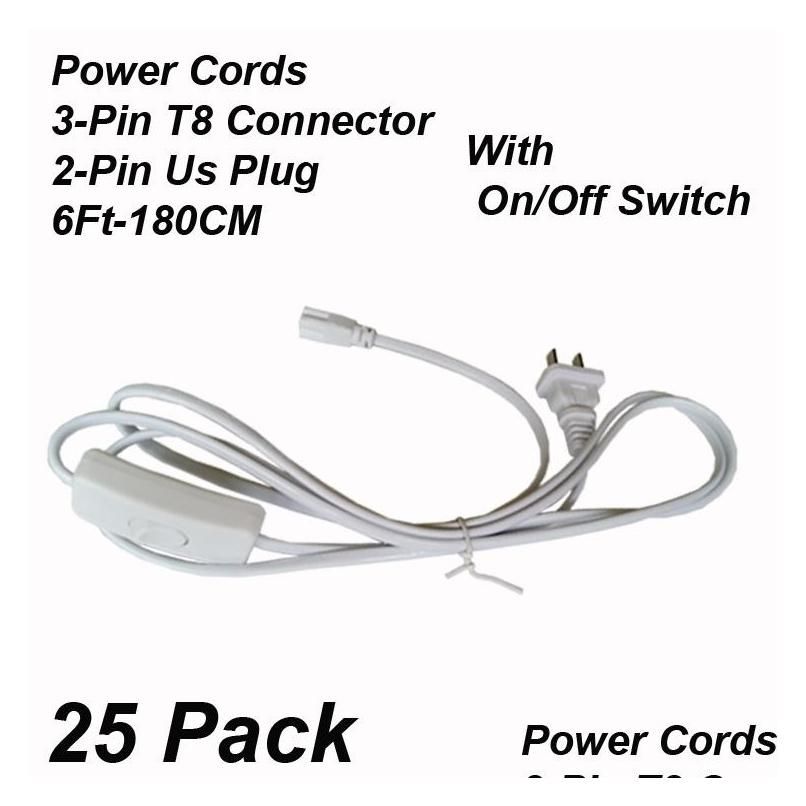 Anahtarlı 2-pin 6ft güç kabloları