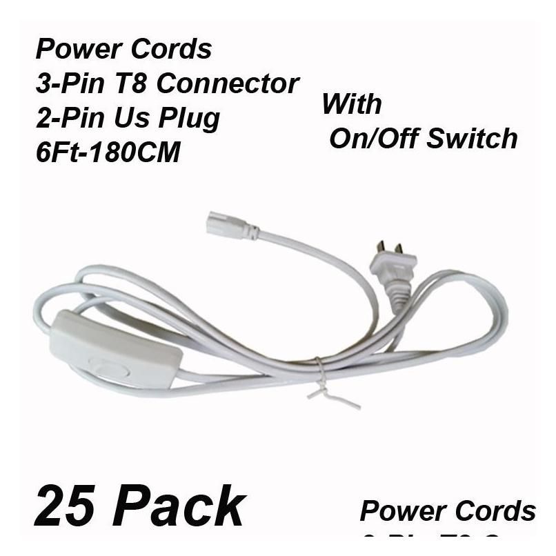 2-Pin 6Ft Power Cords With Switch