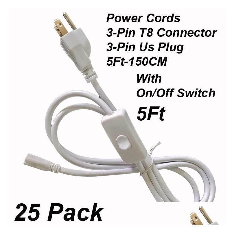 5Ft cabos de alimentação com interruptor