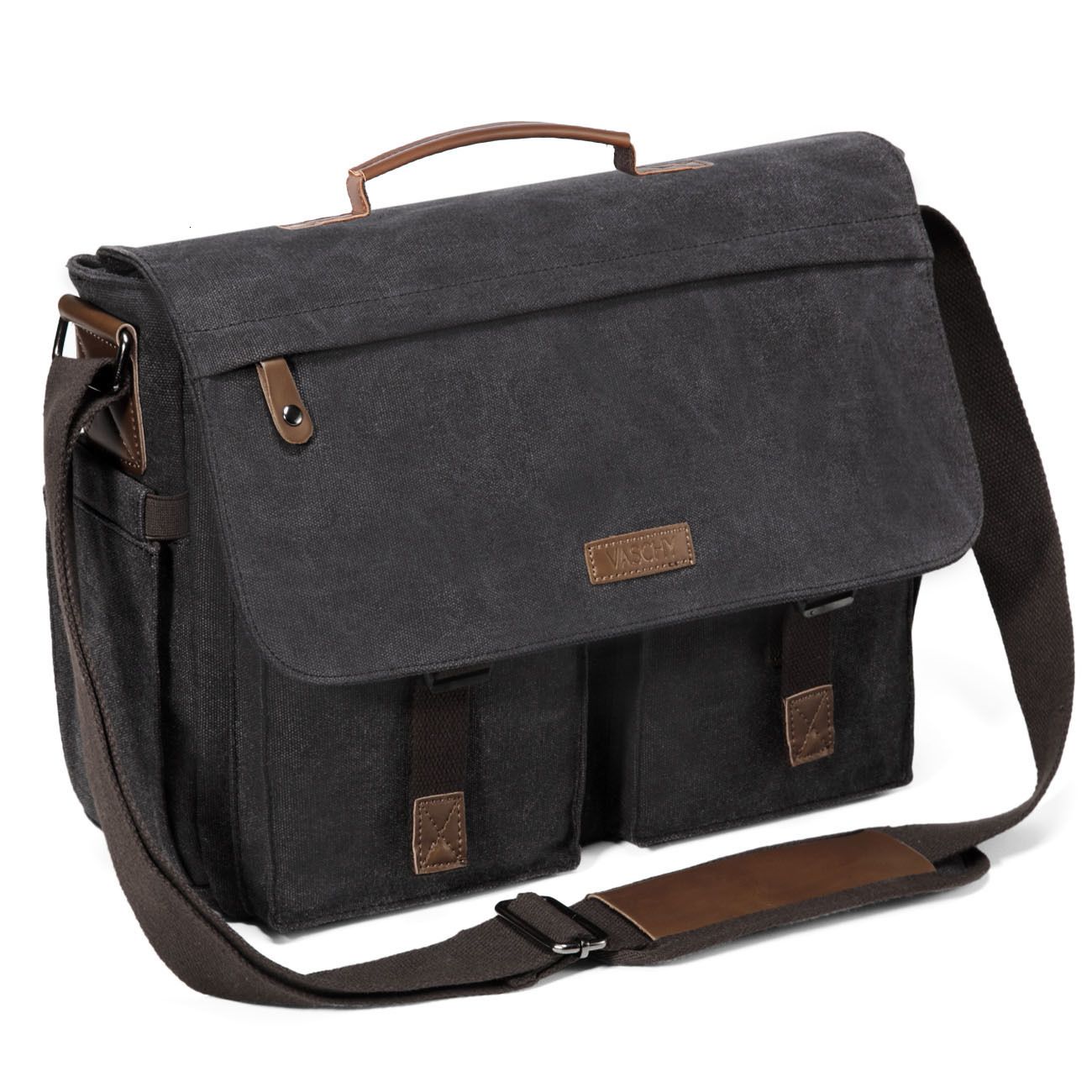 Waxed Canvas Briefcases VASCHY Vintage Water Resistant Canvas Briefcase 14  Inch Laptop Messenger Bag For Men 230214 From Buyocean, $46.26 | DHgate.Com