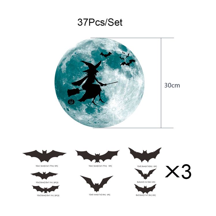37pcsblack Bat Witch