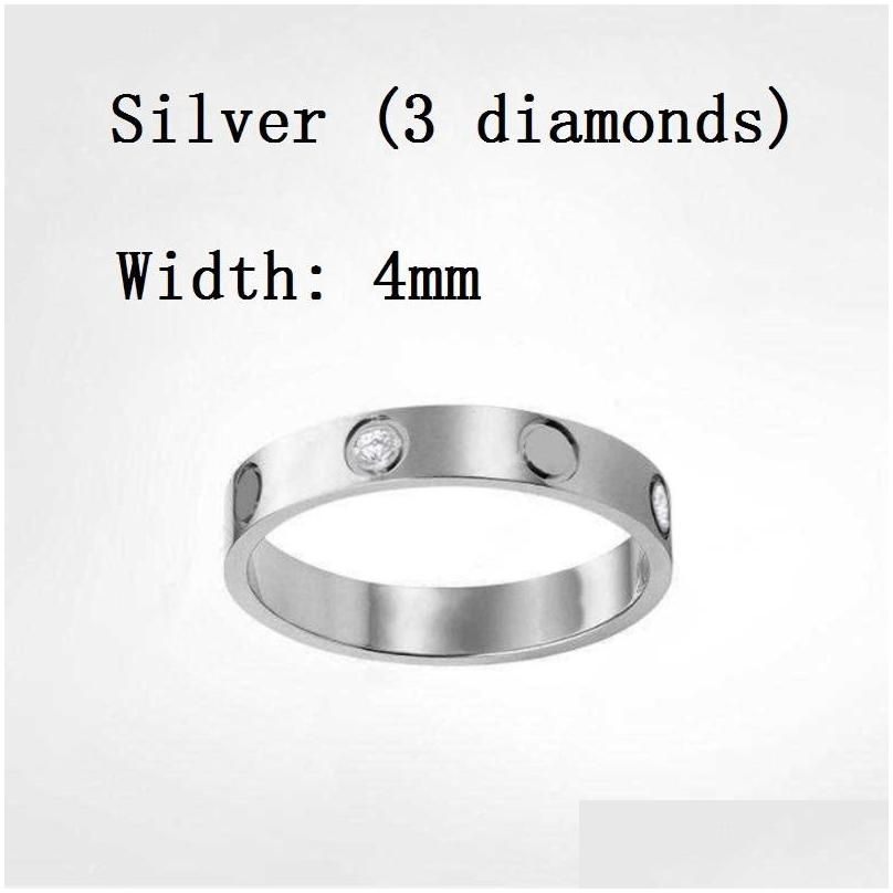 4Mm Silver With Diamond