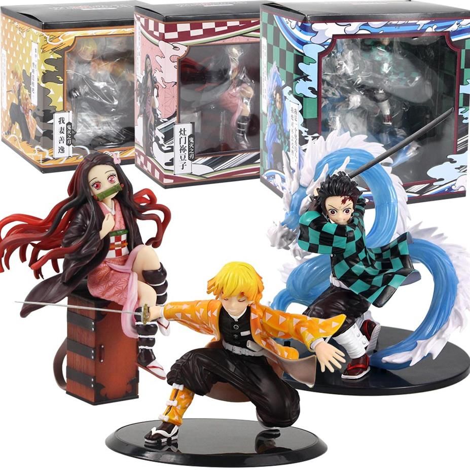 VIP Anime 16CM Demon Slayer Kimetsu no Yaiba figure Kamado Tanjirou Action  Figure Agatsuma Zenitsu Nezuko Warrior PVC Model Toys