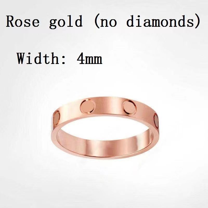 4mm rose or pas de diamant
