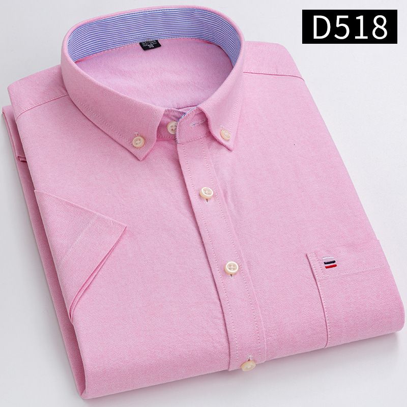 D518 Men de chemise rose