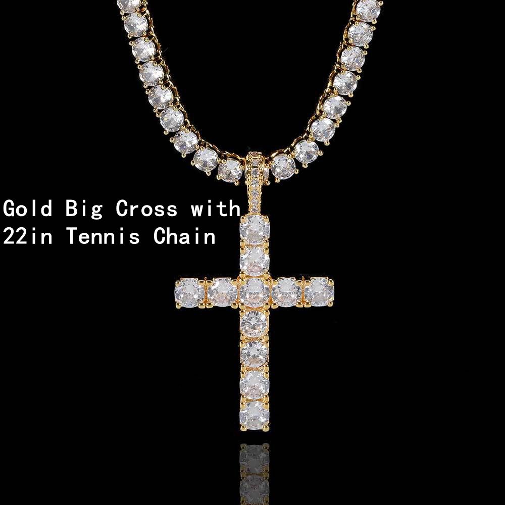 Ouro com cadeia de tênis de 22 polegadas