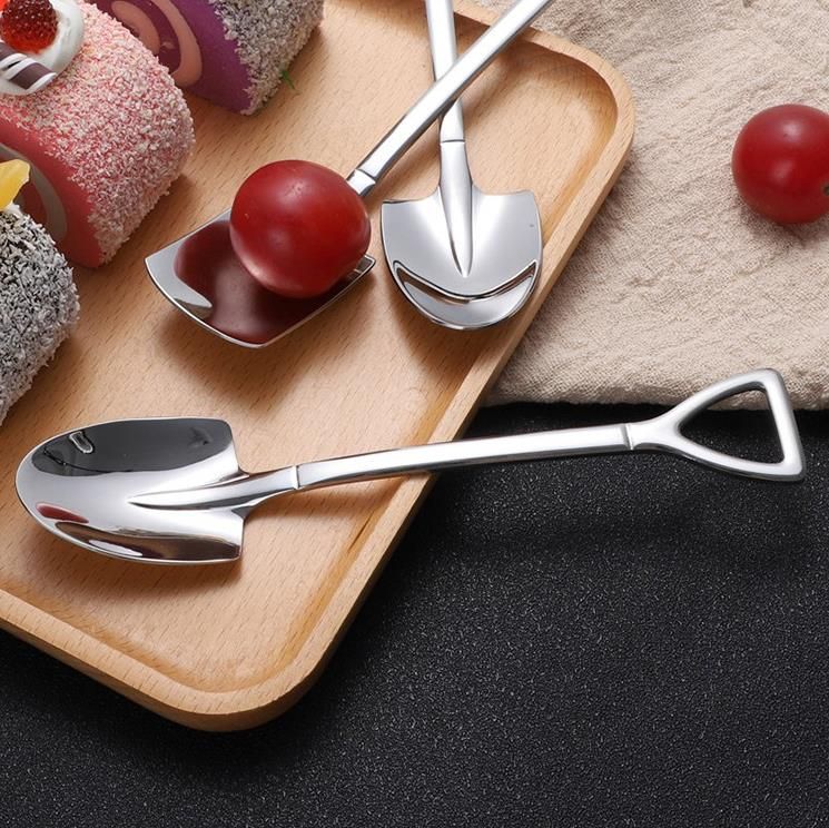 Cuillère En Acier Inoxydable Mini Pelle Forme Café Crème Glacée Desserts  Scoop Fruits Pastèque Cuillères Carrées Creative Cuisine Outils SN4317 Du  0,92 €