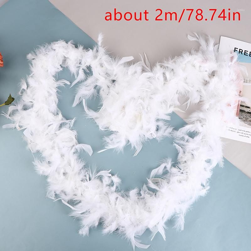 Christmas Tree White Feather Boa Strip Xmas Ribbon Party Garland Decoration  2M